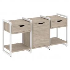 Loft Тумба на регулируемых опорах VR.L-TN-6.O Дуб Аттик/Металл Белый 1440*460*719