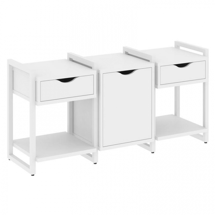 Loft Тумба на регулируемых опорах VR.L-TN-6.O Белый Бриллиант/Металл Белый 1440*460*719