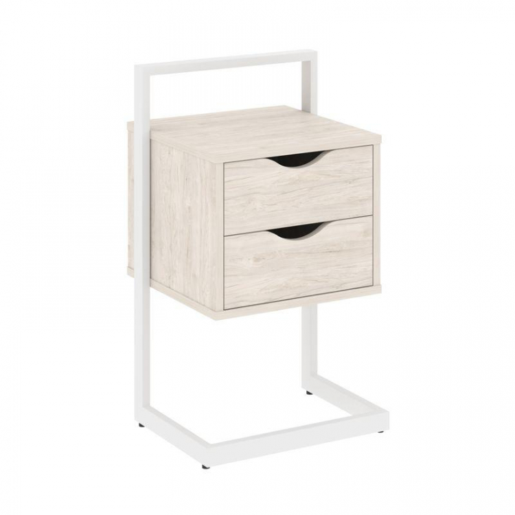 Loft Тумба приставная VR.L-PY2 Денвер Светлый/Металл Белый 450*409*792