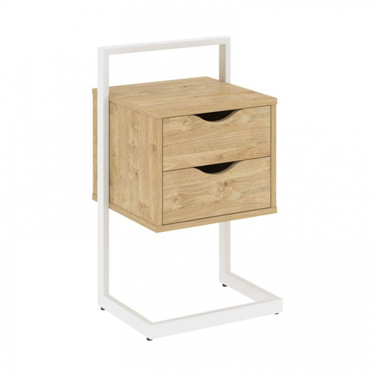 Loft Тумба приставная VR.L-PY2 Тиквуд Светлый/Металл Белый 450*409*792