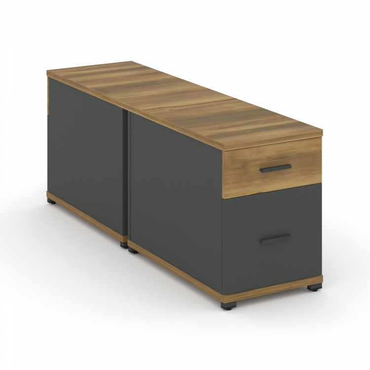 Concept Тумба двухсторонняя опорная/приставная 1 ящ.+1 распаш. фасад CN.DTGO-004 A Сандал Янтарный/А