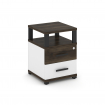Concept Тумба приставная 2 ящ. с надставкой CN.TUP-002 B Дуб Мали/Белый Бриллиант/Металл Черный 420*