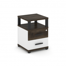 Concept Тумба приставная 2 ящ. с надставкой CN.TUP-002 B Дуб Мали/Белый Бриллиант/Металл Черный 420*