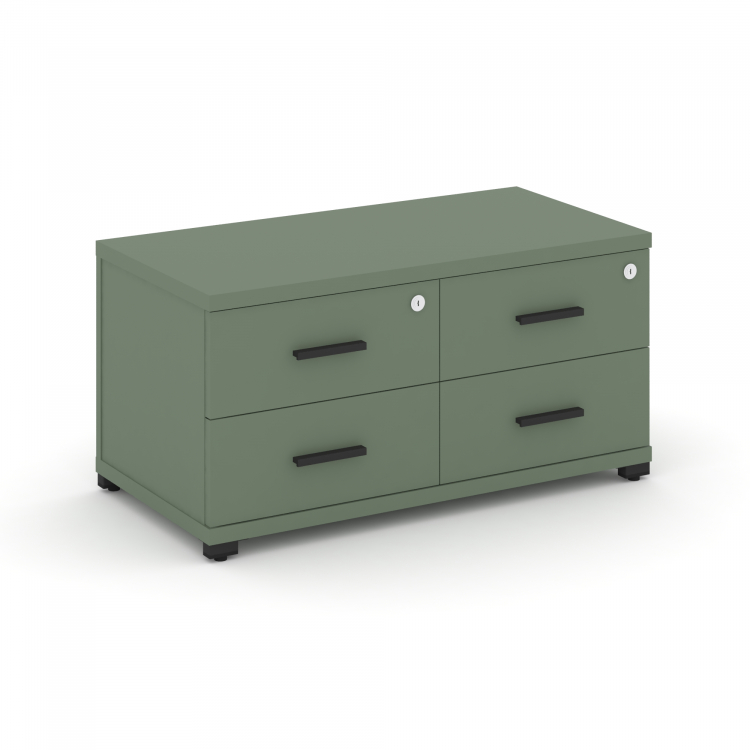 Concept Тумба приставная широкая 4 ящ. CN.TSP-001 B Кобо/Металл Черный 836*420*416