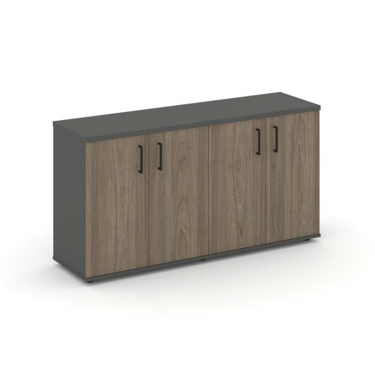 Style Project Тумба опорная/приставная SN.TOP-131 Антрацит/Вяз Благородный/Черный Ручки 1232*400*750