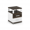 Concept Тумба приставная 2 ящ. с надставкой CN.TUP-002 W Дуб Мали/Белый Бриллиант/Металл Белый 420*4