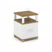 Concept Тумба приставная 1 распаш. фасад с надставкой CN.TUP-005 W Сандал Янтарный/Белый Бриллиант/М