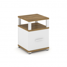 Concept Тумба приставная 1 распаш. фасад с надставкой CN.TUP-005 W Сандал Янтарный/Белый Бриллиант/М