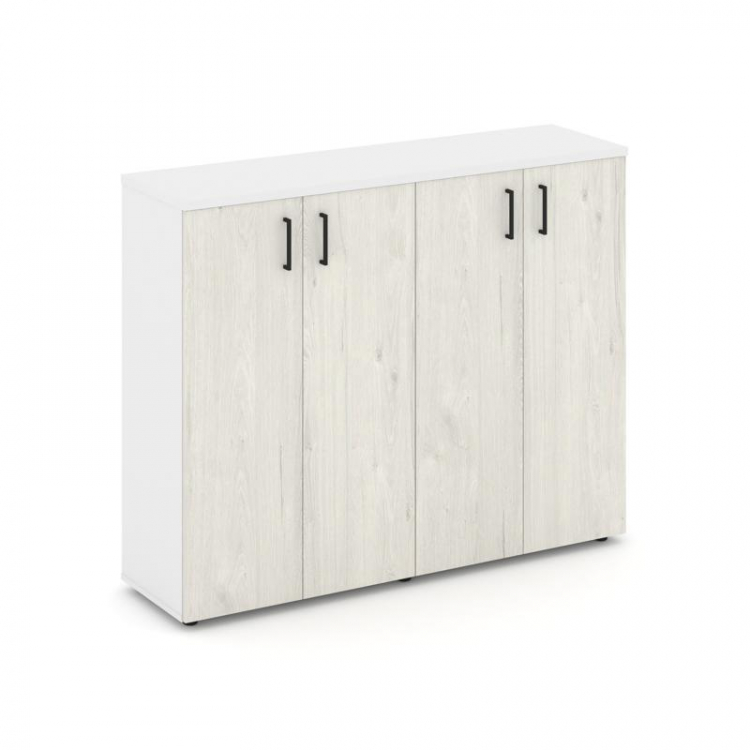 Style Project Тумба опорная/приставная SN.TOP-162 Белый/Белый/Дуб Наварра/Черный Ручки 1432*400*1150