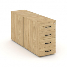 Style Project Тумба опорная/приставная SN.TOP-011 Тиквуд Светлый/Черный Ручки 416*1232*750