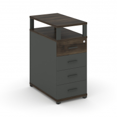 Concept Тумба опорная/приставная 4 ящ. с надставкой CN.TGO-003 A Дуб Мали/Антрацит/Металл Антрацит 4