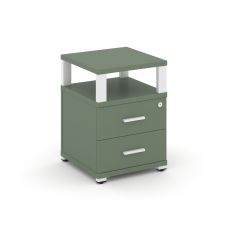 Concept Тумба приставная 2 ящ. с надставкой CN.TUP-002 W Кобо/Металл Белый 420*420*583