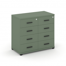 Concept Тумба приставная широкая 8 ящ. CN.TSP-013 B Кобо/Металл Черный 836*420*750