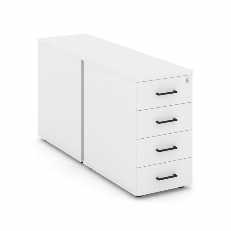 Style Project Тумба опорная/приставная SN.TOP-013 Белый/Черный Ручки 416*1632*750