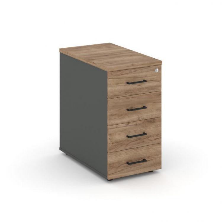 Style Project Тумба опорная/приставная SN.TOP-001 Антрацит/Дуб Табак/Черный Ручки 416*600*750