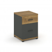 Concept Тумба опорная/приставная 1 ящ.+1 распаш. фасад CN.TUO-004 A Сандал Янтарный/Антрацит/Металл