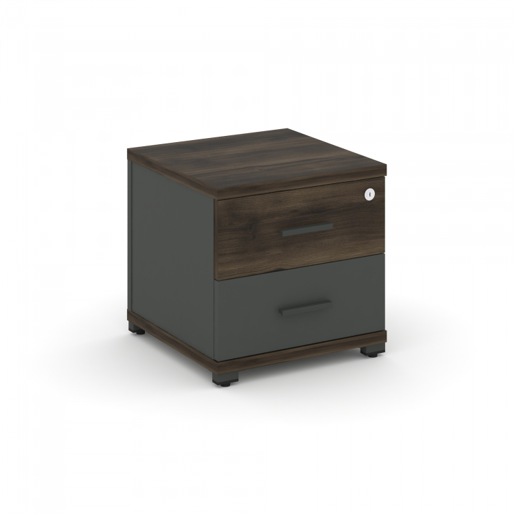 Concept Тумба приставная 2 ящ. CN.TUP-001 A Дуб Мали/Антрацит/Металл Антрацит 420*420*416