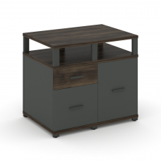Concept Тумба приставная сервисная с надставкой широкой CN.TSR-003 A Дуб Мали/Антрацит/Металл Антрац