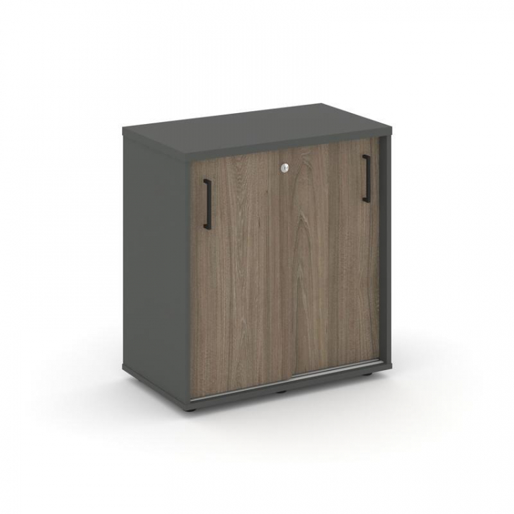 Style Project Тумба опорная/приставная SN.TOP-043 Антрацит/Вяз Благородный/Черный Ручки 800*400*750