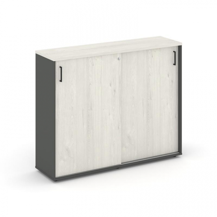 Style Project Тумба опорная/приставная SN.TOP-173 Антрацит/Дуб Наварра/Черный Ручки 1632*400*1150