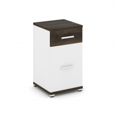 Concept Тумба опорная/приставная 1 ящ.+1 распаш. фасад CN.TUO-005 W Дуб Мали/Белый Бриллиант/Металл