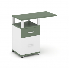 Concept Тумба приставная узкая 1 ящ.+1 распаш. фасад с надставкой широкой CN.TUS-004 W Кобо/Белый Бр