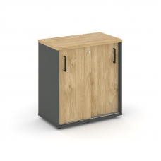 Style Project Тумба опорная/приставная SN.TOP-042 Антрацит/Тиквуд Светлый/Черный Ручки 700*400*750