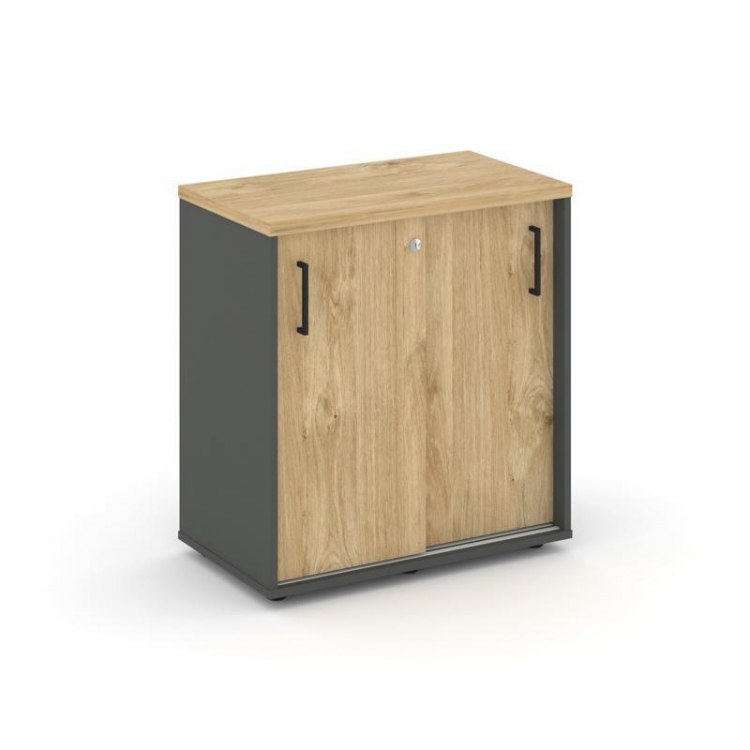 Style Project Тумба опорная/приставная SN.TOP-042 Антрацит/Тиквуд Светлый/Черный Ручки 700*400*750