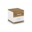 Concept Тумба приставная 2 ящ. CN.TUP-001 W Сандал Янтарный/Белый Бриллиант/Металл Белый 420*420*416