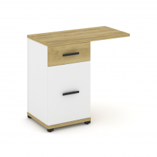 Concept Тумба приставная узкая 1 ящ.+1 распаш. фасад со свесом CN.TUS-003 B Дуб Винченцо/Белый Брилл