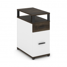 Concept Тумба опорная/приставная 1 ящ.+1 распаш. фасад с надставкой CN.TGO-006 B Дуб Мали/Белый Брил