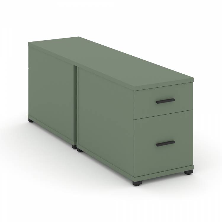 Concept Тумба двухсторонняя опорная/приставная 1 ящ.+1 распаш. фасад CN.DTGO-004 B Кобо/Металл Черны