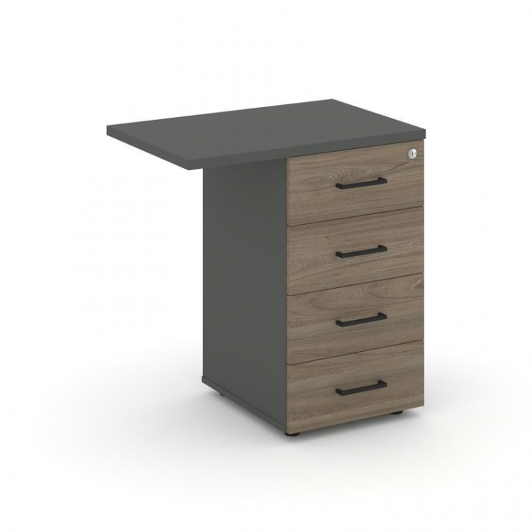 Style Project Тумба приставная SN.TPP-002 Антрацит/Вяз Благородный/Черный Ручки 416/700*460*750