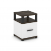 Concept Тумба приставная 1 распаш. фасад с надставкой CN.TUP-005 B Дуб Мали/Белый Бриллиант/Металл Ч