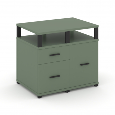 Concept Тумба приставная сервисная с надставкой широкой CN.TSR-003 B Кобо/Металл Черный 836*600*750