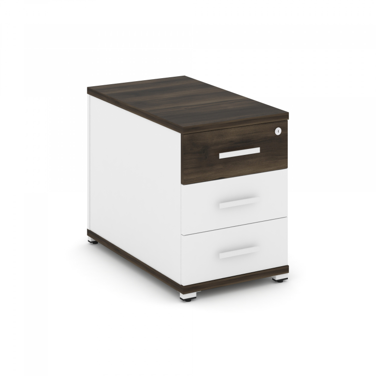 Concept Тумба опорная/приставная 3 ящ. CN.TGO-001 W Дуб Мали/Белый Бриллиант/Металл Белый 420*720*5