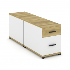 Concept Тумба двухсторонняя опорная/приставная 1 ящ.+1 распаш. фасад CN.DTGO-004 B Дуб Винченцо/Белы