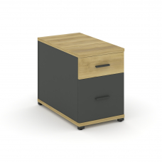Concept Тумба опорная/приставная 1 ящ.+1 распаш. фасад CN.TGO-004 A Дуб Винченцо/Антрацит/Металл Ант