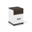 Concept Тумба опорная/приставная 1 ящ.+1 распаш. фасад CN.TUO-004 B Дуб Мали/Белый Бриллиант/Металл