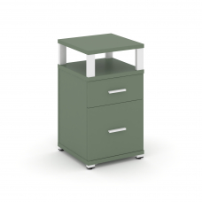 Concept Тумба приставная 1 ящ.+1 распаш. фасад с надставкой CN.TUP-006 W Кобо/Металл Белый 420*420*7