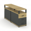 Concept Тумба двухсторонняя приставная 3 ящ. с надставкой. CN.DTGP-001 A Дуб Винченцо/Антрацит/Метал