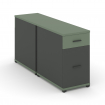 Concept Тумба двухсторонняя опорная/приставная 1 ящ.+1 распаш. фасад CN.DTGO-005 A Кобо/Антрацит/Мет