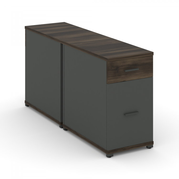 Concept Тумба двухсторонняя опорная/приставная 1 ящ.+1 распаш. фасад CN.DTGO-005 A Дуб Мали/Антрацит