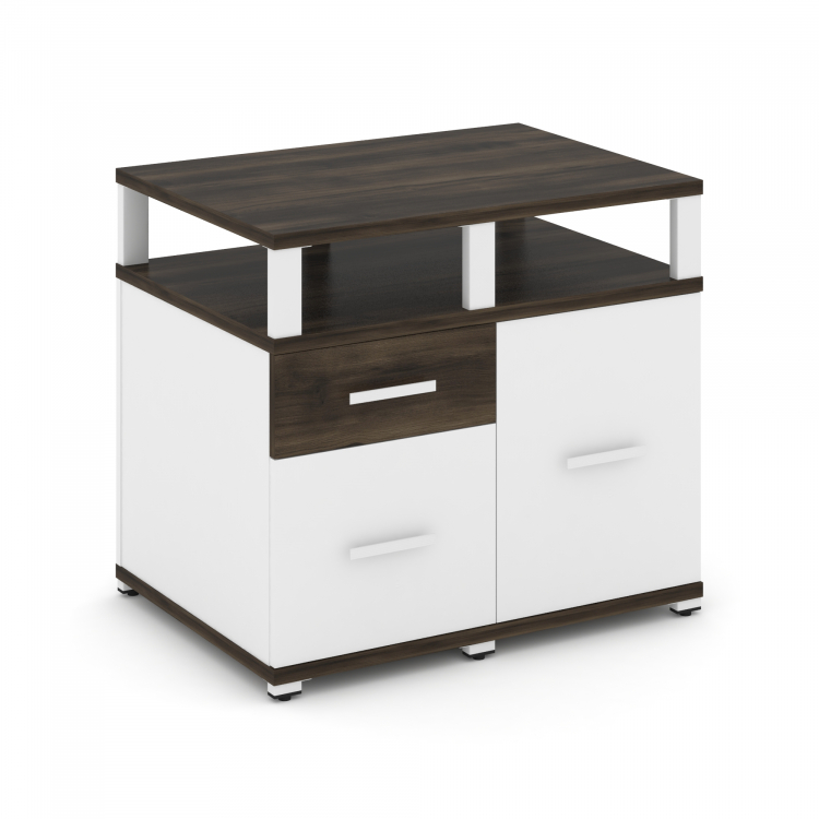 Concept Тумба приставная сервисная с надставкой широкой CN.TSR-003 W Дуб Мали/Белый Бриллиант/Металл