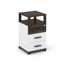Concept Тумба приставная 3 ящ. с надставкой CN.TUP-003 B Дуб Мали/Белый Бриллиант/Металл Черный 420*