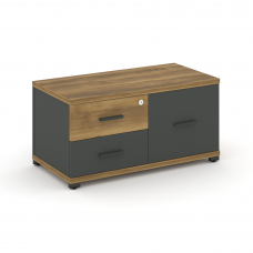 Concept Тумба приставная широкая 2 ящ.+1 распаш. фасад CN.TSP-004 A Сандал Янтарный/Антрацит/Металл