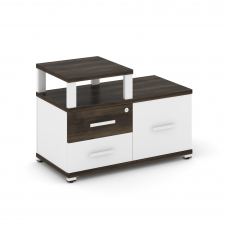 Concept Тумба приставная широкая 2 ящ.+1 распаш. фасад с надставкой узкой CN.TSP-005 W Дуб Мали/Белы