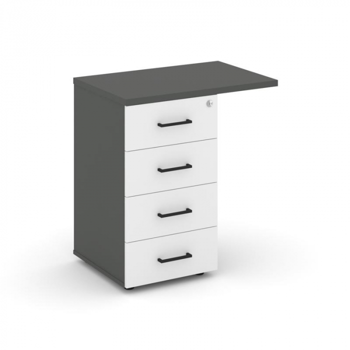 Style Project Тумба приставная SN.TPP-002 Антрацит/Антрацит/Белый/Черный Ручки 416/700*460*750