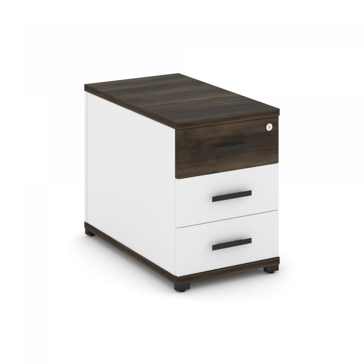 Concept Тумба опорная/приставная 3 ящ. CN.TGO-001 B Дуб Мали/Белый Бриллиант/Металл Черный 420*720*