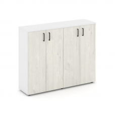 Style Project Тумба опорная/приставная SN.TOP-161 Белый/Белый/Дуб Наварра/Черный Ручки 1232*400*1150